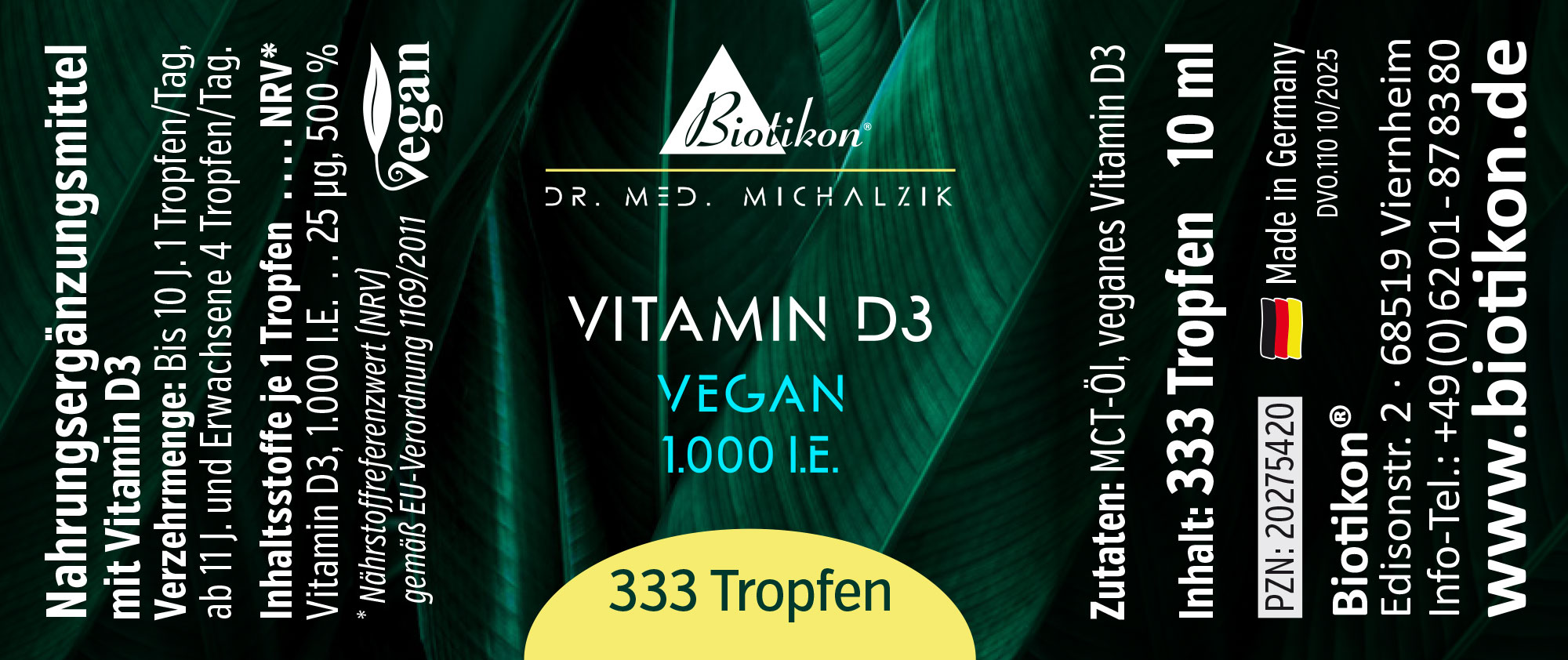 Vitamina D3 1000 UI con etichetta vegana Vitamina D3 1000 UI con etichetta vegana