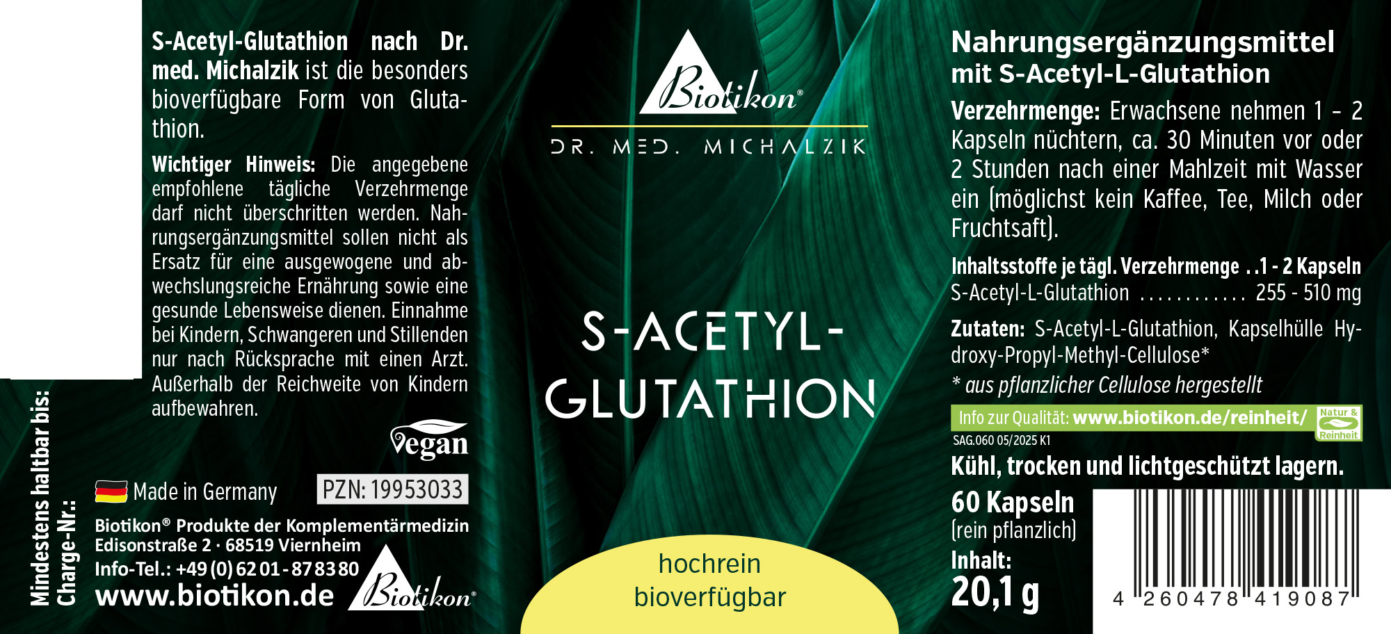 Etichetta S-Acetil-Glutatione Etichetta S-Acetil-Glutatione