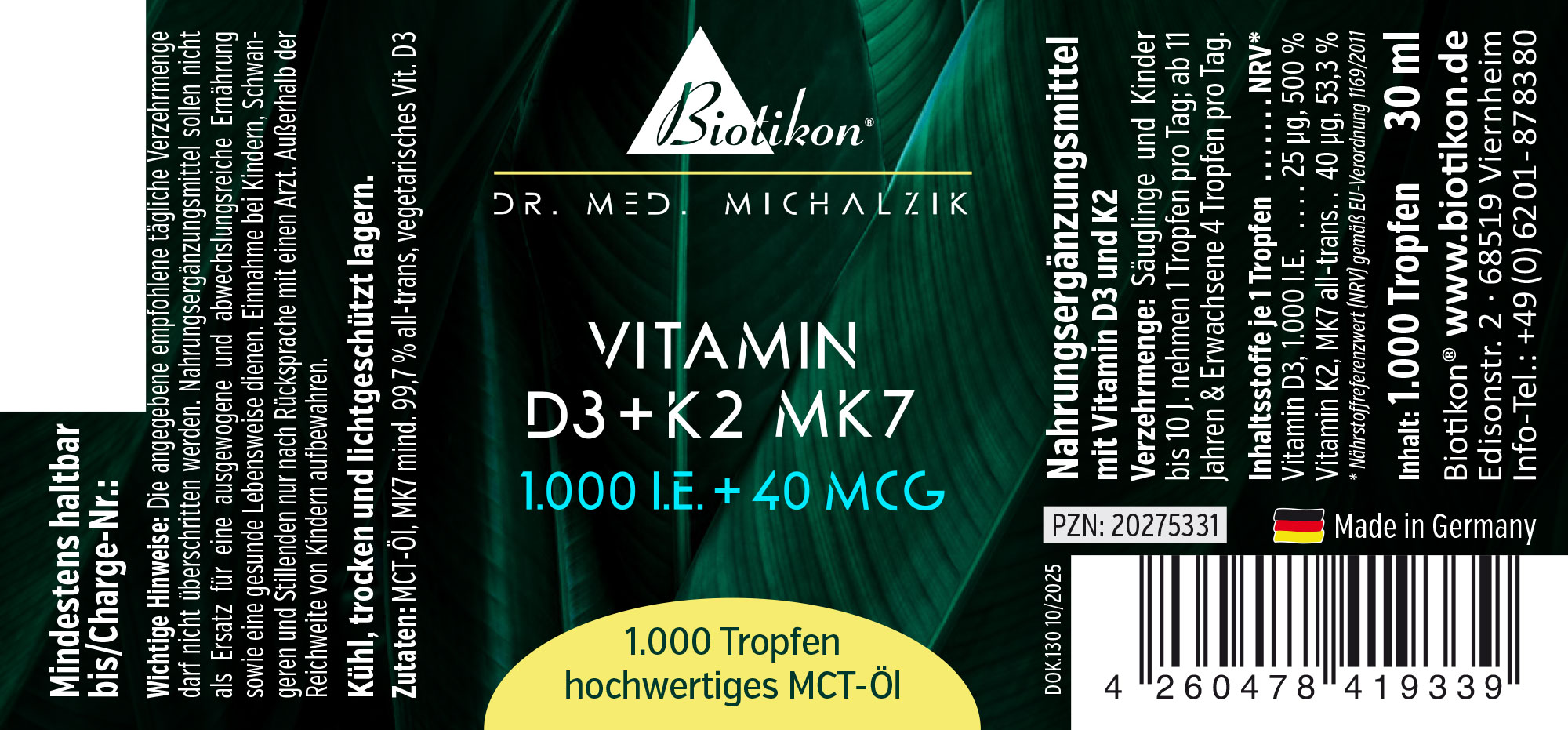Vitamina D3 K2-1000IE 40mcg etichetta convenzionale Vitamina D3 K2-1000IE 40mcg etichetta convenzionale