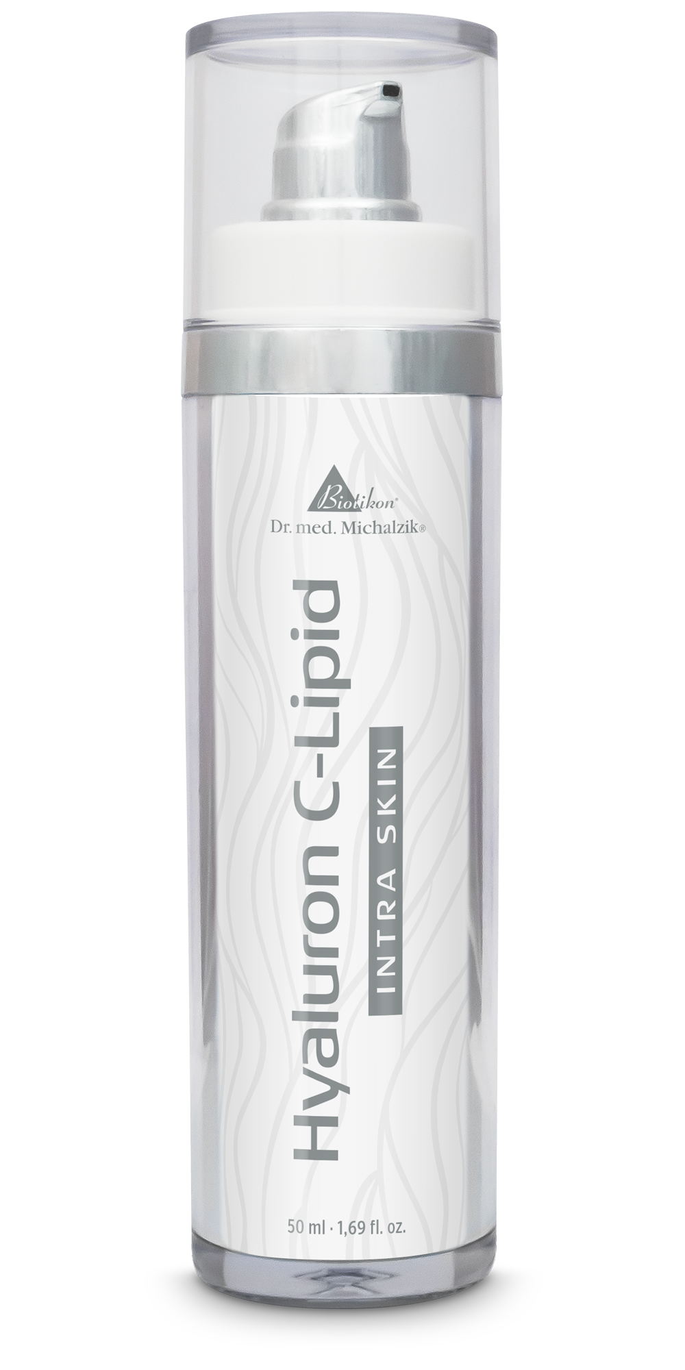 Hyaluron C-Lipid 50 ml – Crema viso Crema viso Hyaluron C-Lipid in flacone pump, 50 ml, trasparente con punta argentata.