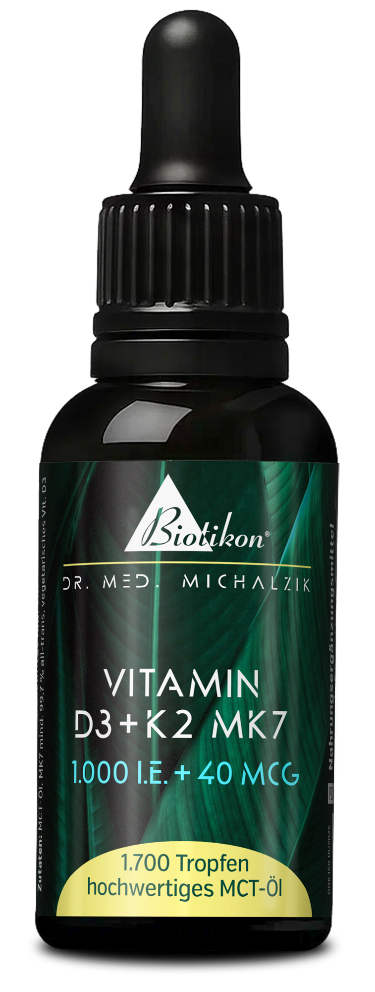 Vitamina D3 K2-1000 UI flacone tradizionale frontale Vitamina D3 K2-1000 UI flacone tradizionale frontale