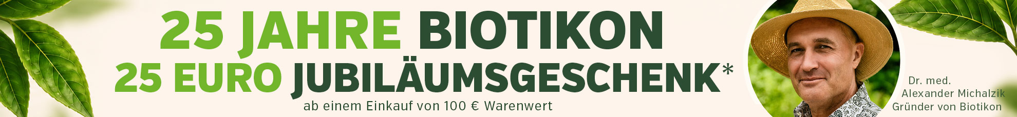 25 anni - regalo da 25 € Banner della home page desktop