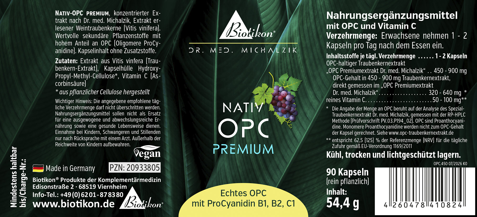 Nativ-OPC Integratore alimentare Etichetta