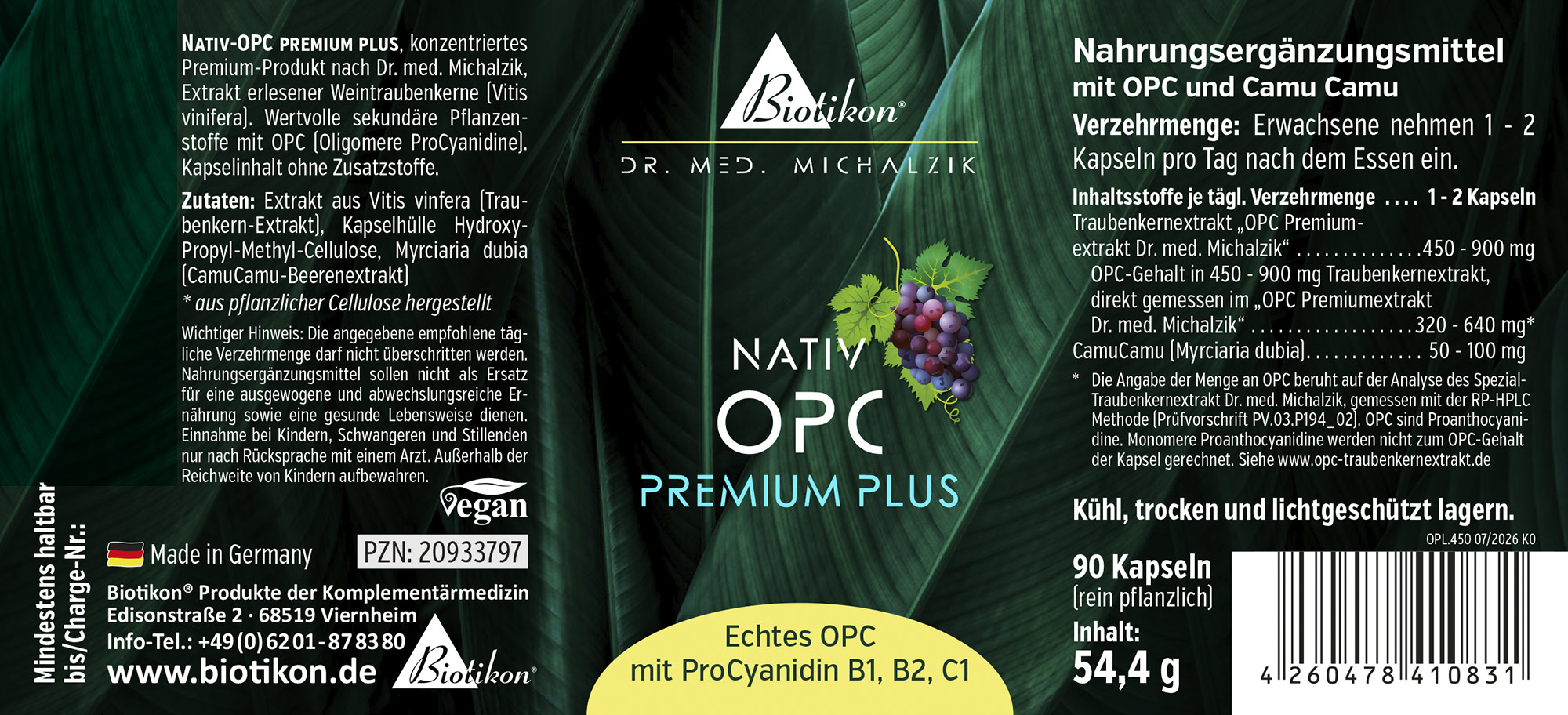 Capsule Nativ-OPC 240 Plus in un packaging colorato contenente 72 capsule con estratto di semi d'uva.