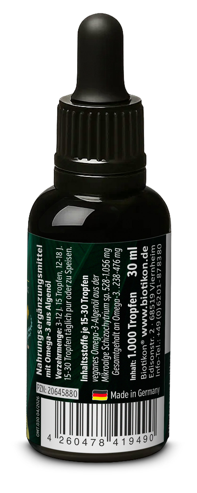 Olio di alghe Omega-3 vegano per bambini