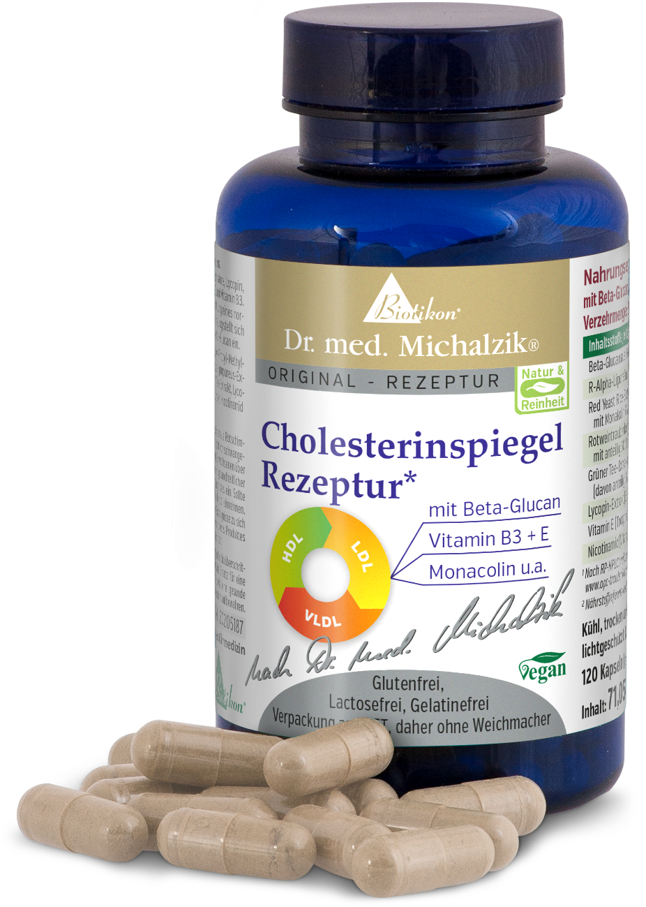 Formula di Colesterolo – 90 Capsule Capsule per regolare il livello di colesterolo, 90 capsule in bottiglia blu, vegane, senza glutine.