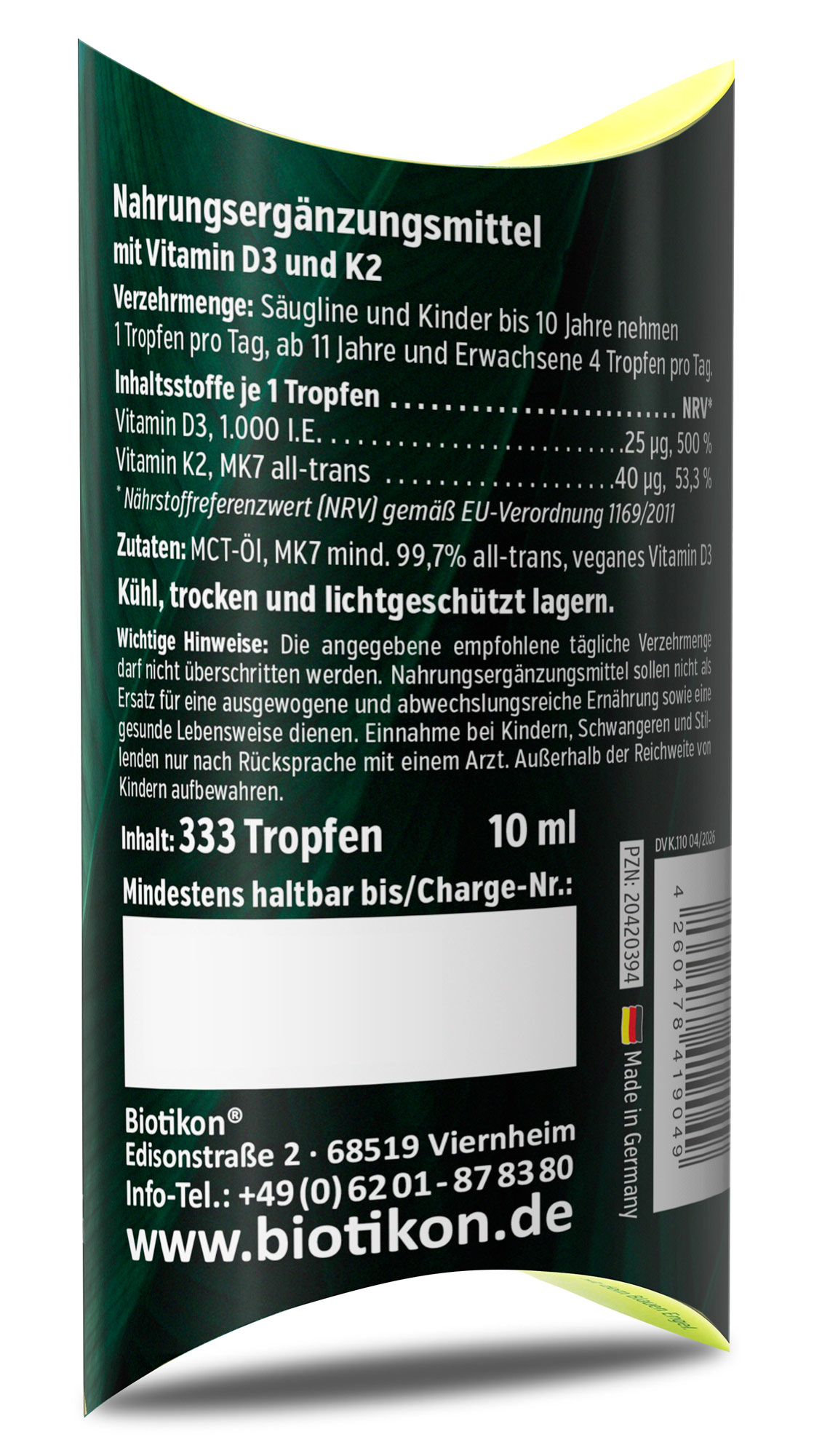 Vitamina D3 + K2 MK7, 1.000 UI + 40 µg (10 ml)