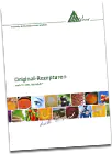 Icona del catalogo Biotikon: brochure di ricette Brochure con ricette, immagini colorate degli ingredienti, formato A4, vista frontale.