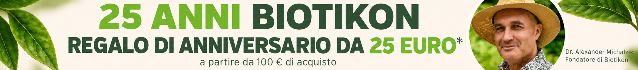 25 anni - regalo da 25 € Banner della homepage desktop