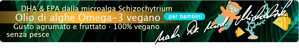 Olio di alghe Omega-3 vegano per bambini