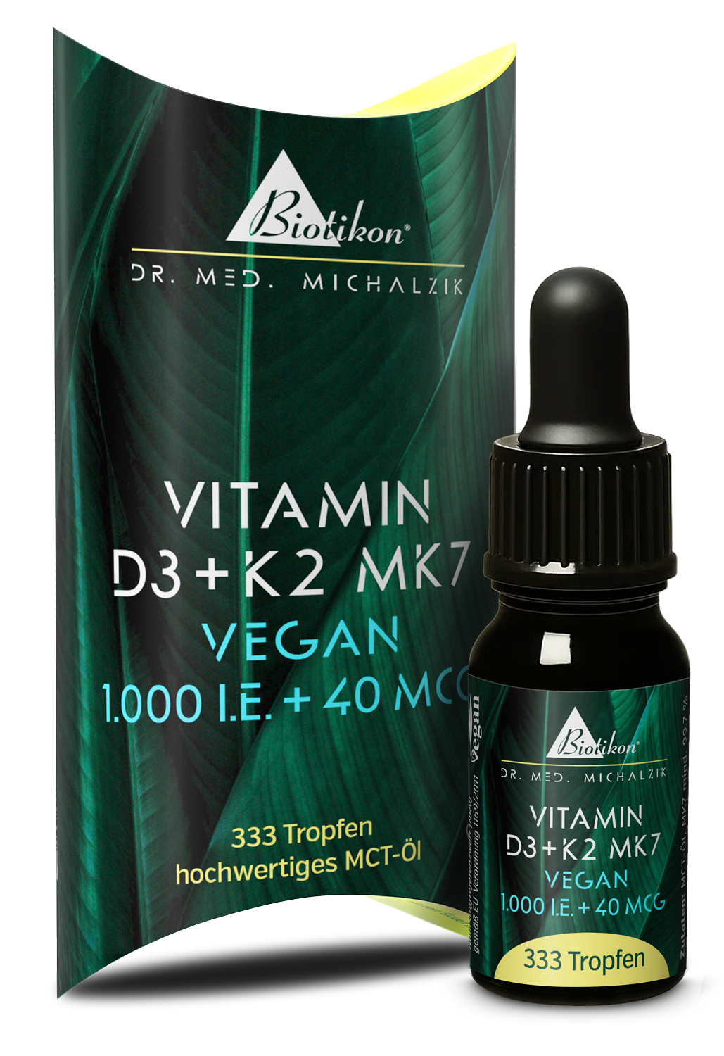 Vitamina D3+K2 10 ml 1000 UI vegano Scatola con flacone