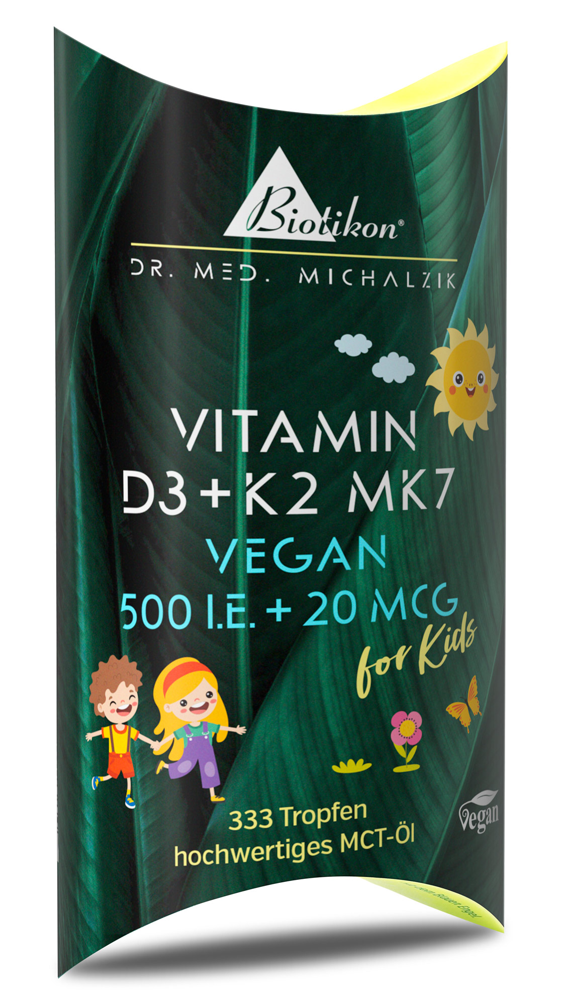 Confezione vegana di vitamina D3 K2 da 500 UI Confezione vegana di vitamina D3 K2 da 500 UI