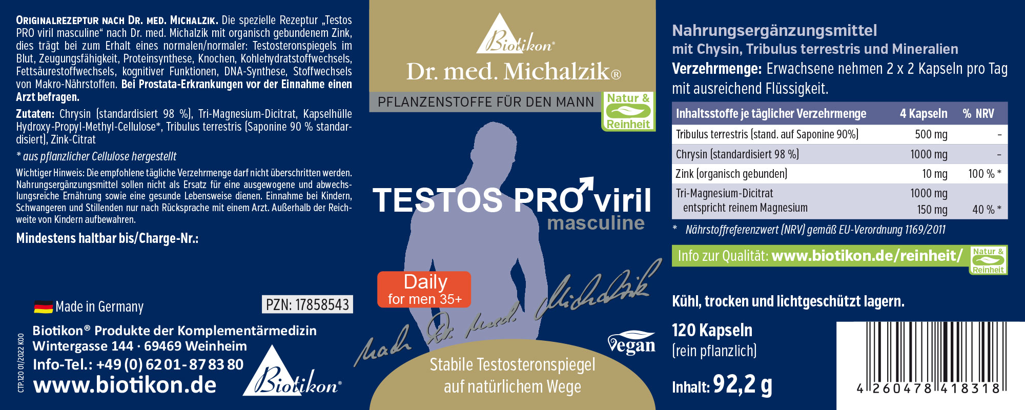 Testos PRO viril masuline. di Dr. med. Michalzik