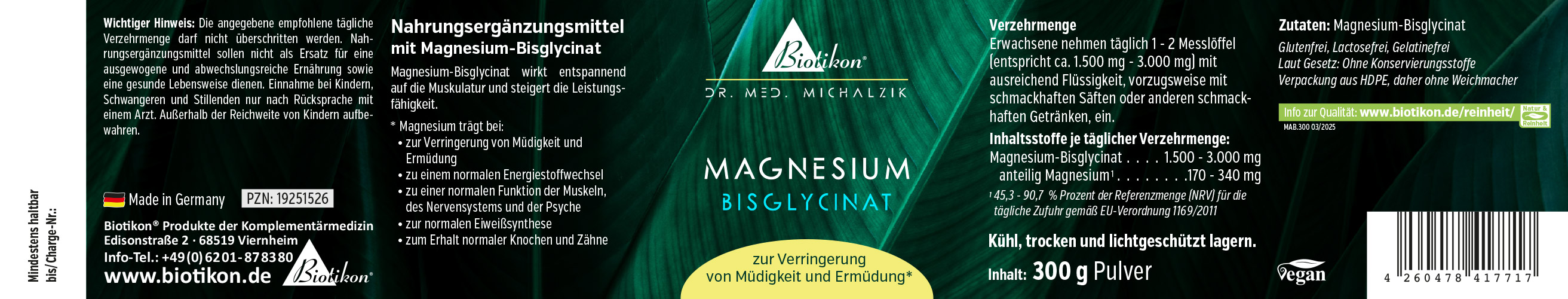Polvere di Magnesio Bisglicinato