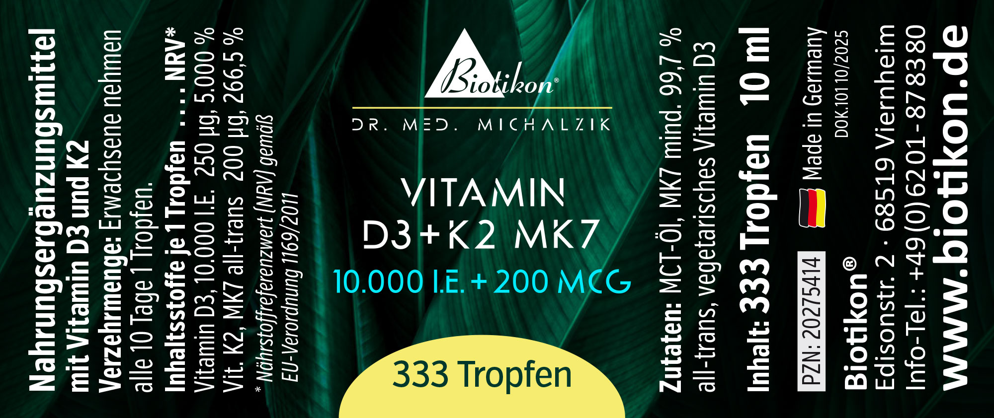 Etichetta convenzionale della vitamina D3 K2-10000IE Etichetta convenzionale della vitamina D3 K2-10000IE