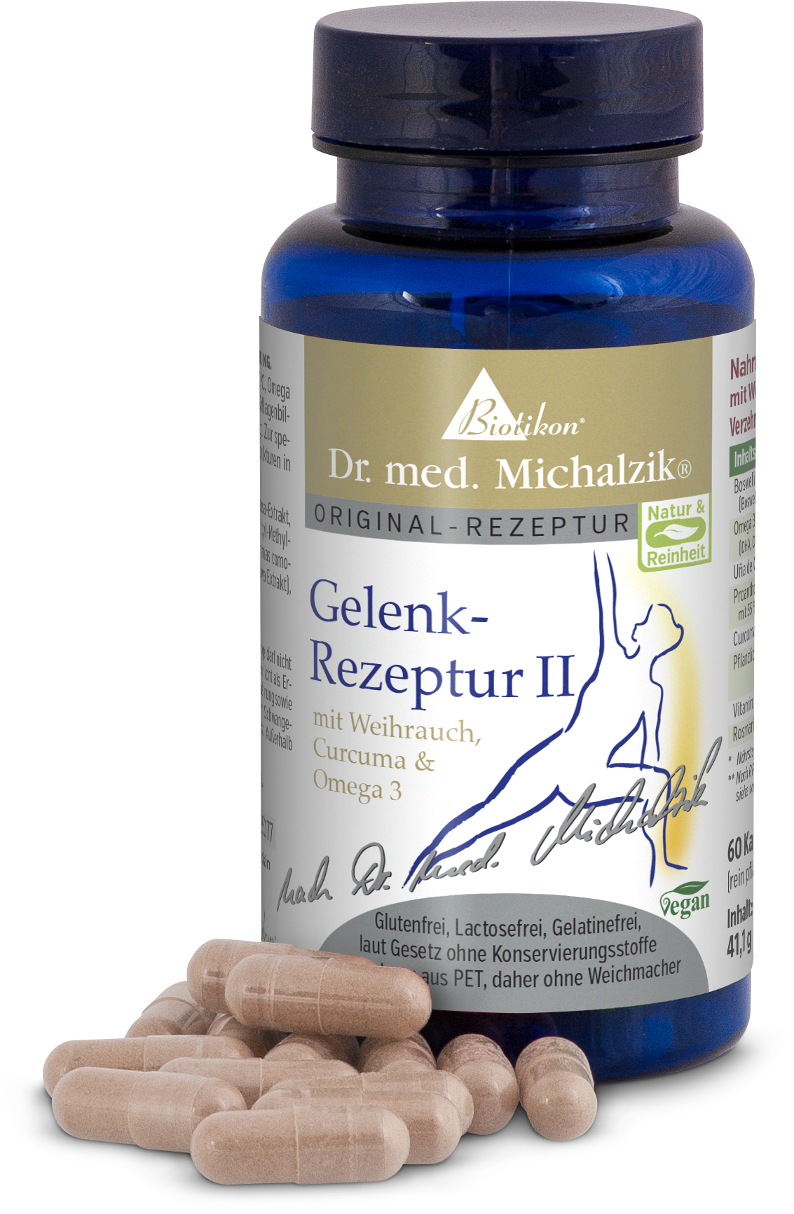 Formula Articolare II – 60 Capsule Formula Articolare II di Biotikon, 60 capsule vegane in bottiglia blu, con boswellia e curcuma.